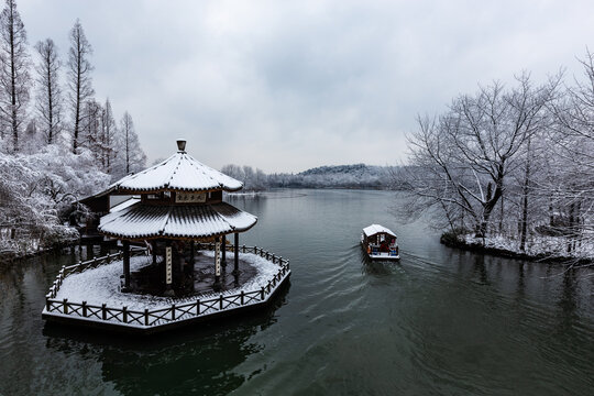 杭州茅家埠雪霁