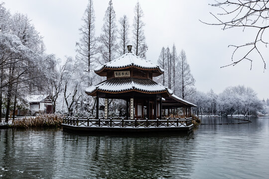 杭州茅家埠雪霁