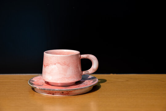 粉瓷咖啡杯