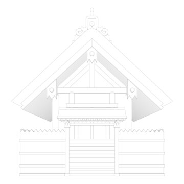 日式草屋立面线稿图
