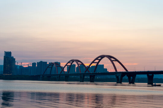 长沙市湘江福元大桥夜景