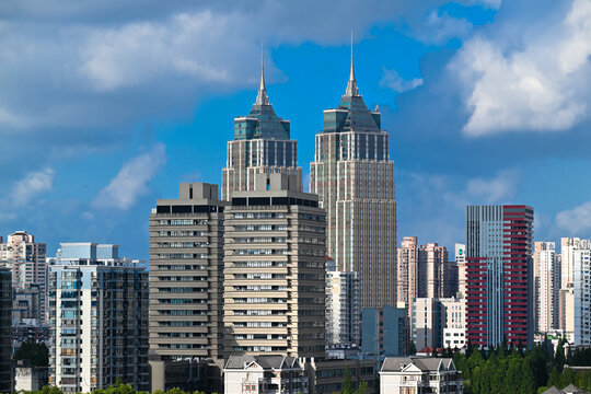 上海普陀区城市建筑风光