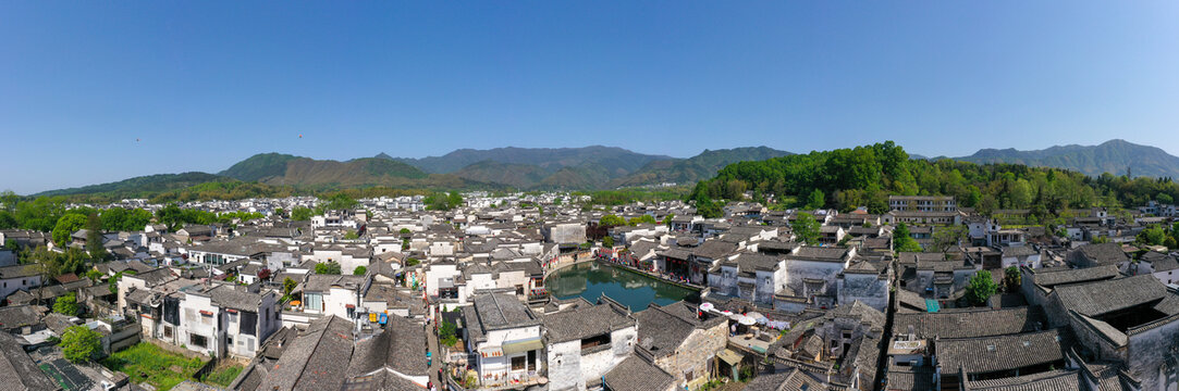 宏村徽派建筑全景图