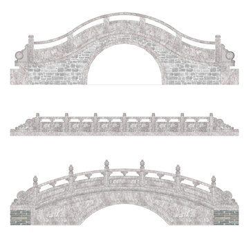 中式石板桥效果图