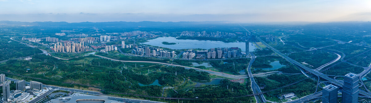 天府新区兴隆湖全景图