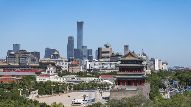 北京正阳门与中国尊同框