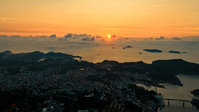 温州洞头岛日出全景