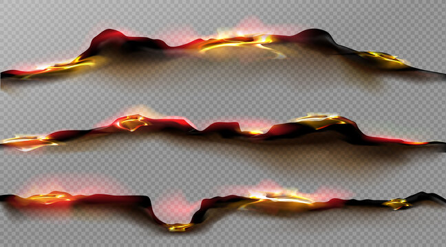 渲染火焰烧焦边框素材 透明背景