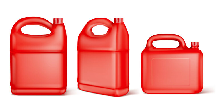 渲染空白无标签红色塑料瓶 侧视图及正视图