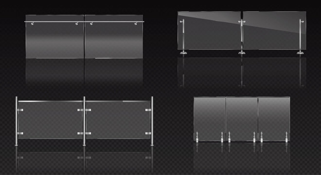 渲染现代风阳台透明护栏素材