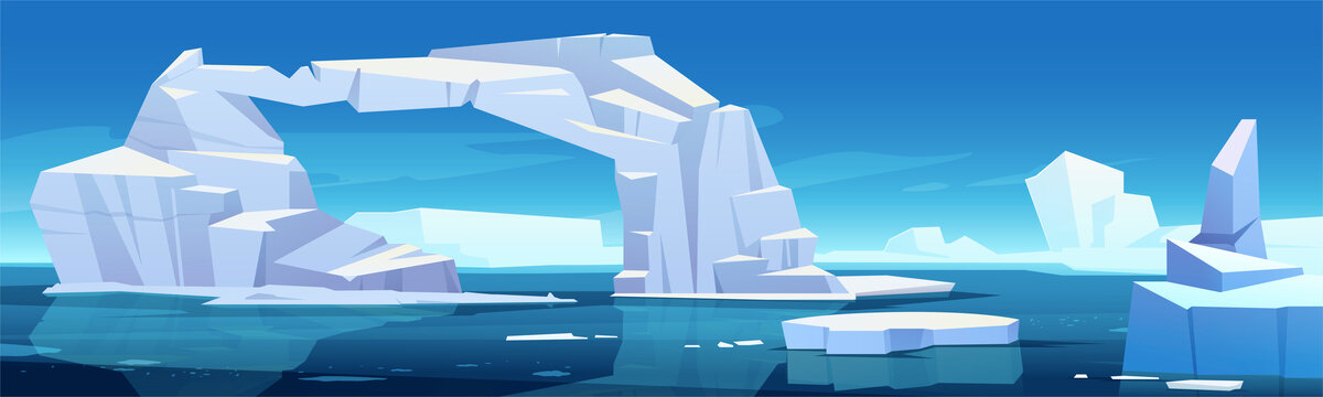 美丽的冰山景观插图