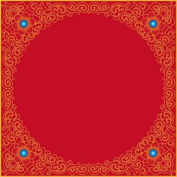 木雕花纹边框花纹