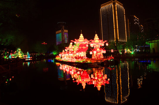 都市夜景彩灯花灯灯展