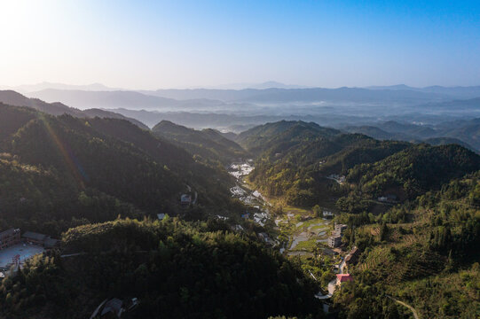 航拍湖南娄底新化紫鹊界梯田