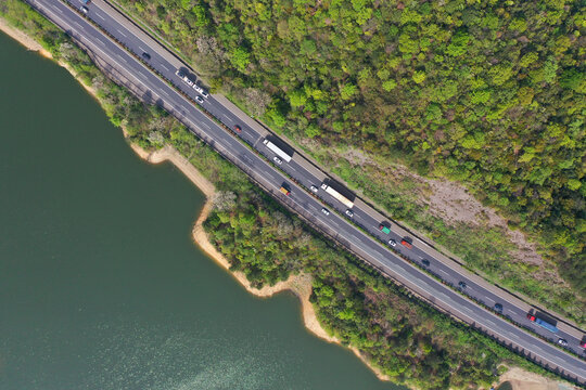 航拍京港澳高速长沙段景观