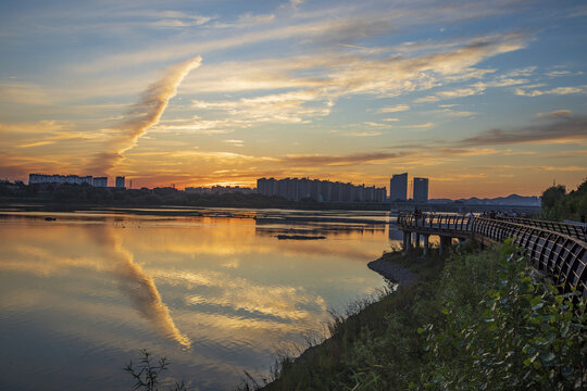 北国江城吉林市松花江城市风光