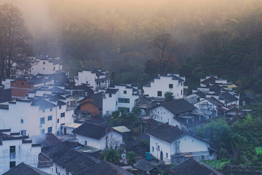 婺源县石城古村落和山区风光