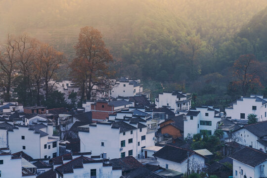 婺源县石城古村落和山区风光