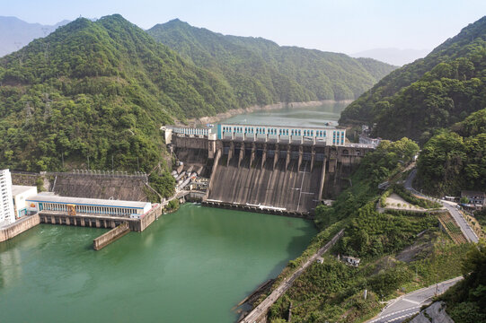 航拍湖南益阳安化县柘溪水库