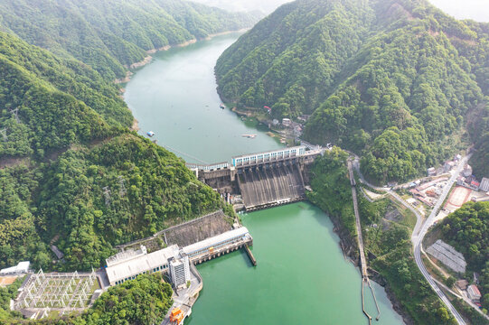 航拍湖南益阳安化县柘溪水库