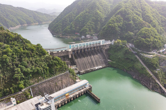 航拍湖南益阳安化县柘溪水库