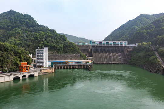 航拍湖南益阳安化县柘溪水库