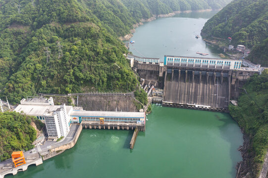 航拍湖南益阳安化县柘溪水库