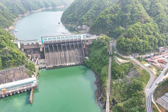 航拍湖南益阳安化县柘溪水库