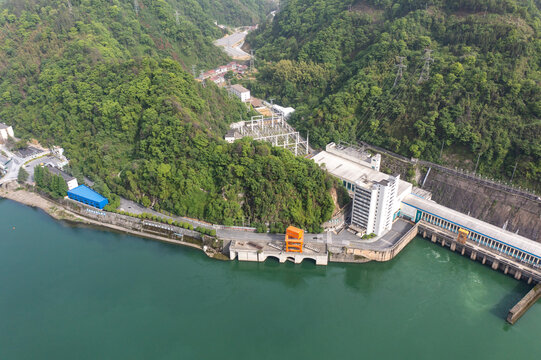 航拍湖南益阳安化县柘溪水库