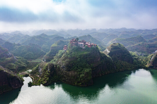 航拍湖南怀化洪江市沙湾乡风光