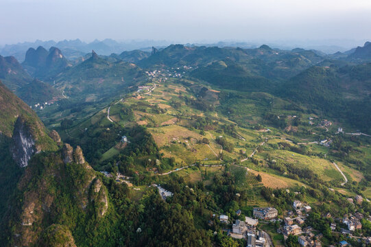 航拍广西桂林阳朔桂林山水