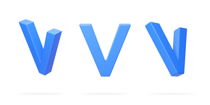 英文字母V拼音拼写语言3D