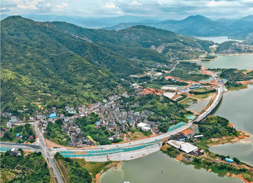 超高像素航拍福建宁德市古田县