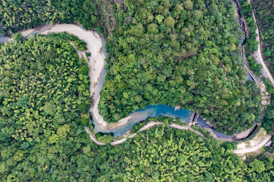 航拍湖南岳阳北罗霄森林公园