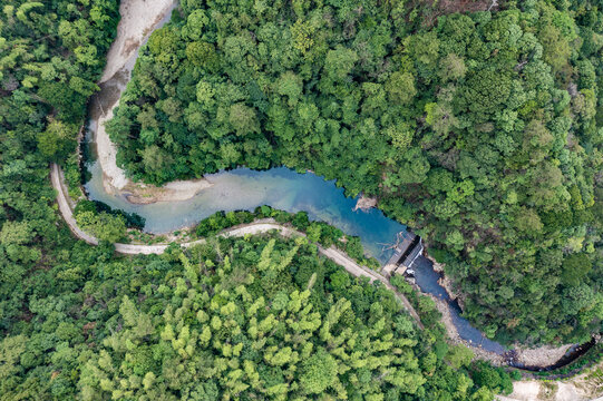 航拍湖南岳阳北罗霄森林公园