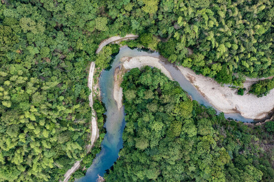 航拍湖南岳阳北罗霄森林公园