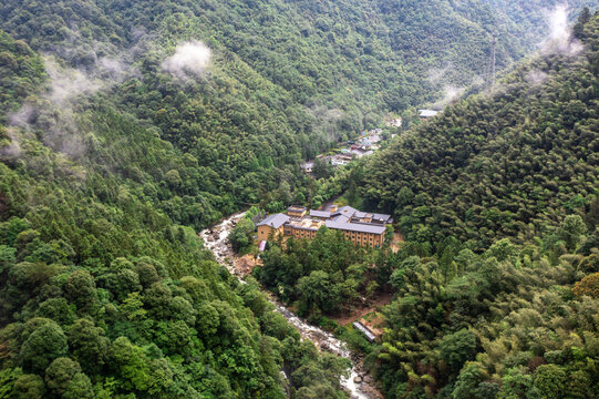 航拍湖南株洲炎陵神农谷景区