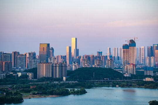 航拍湖南长沙城市景观