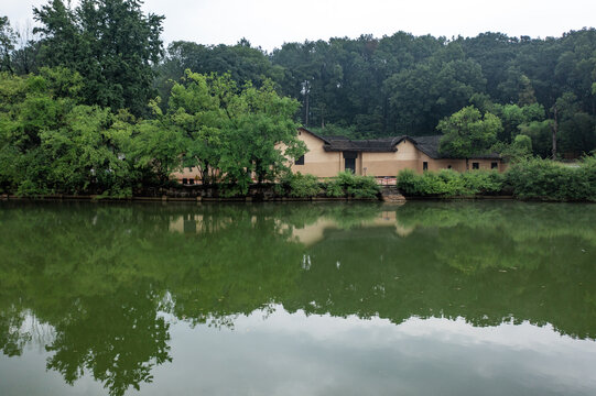 航拍湖南长沙宁乡花明楼景区