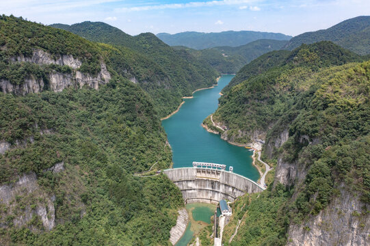 航拍湖南娄底涟源湄江景区