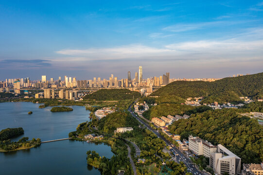 航拍湖南长沙城市景观