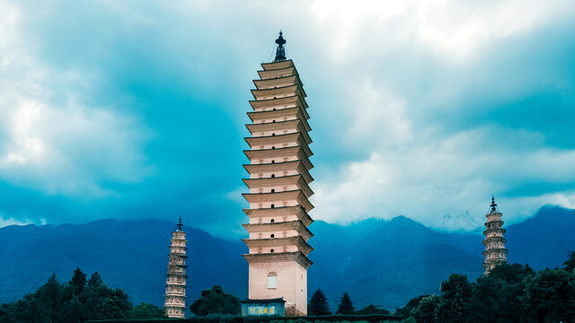 云南大理风光崇圣寺三塔