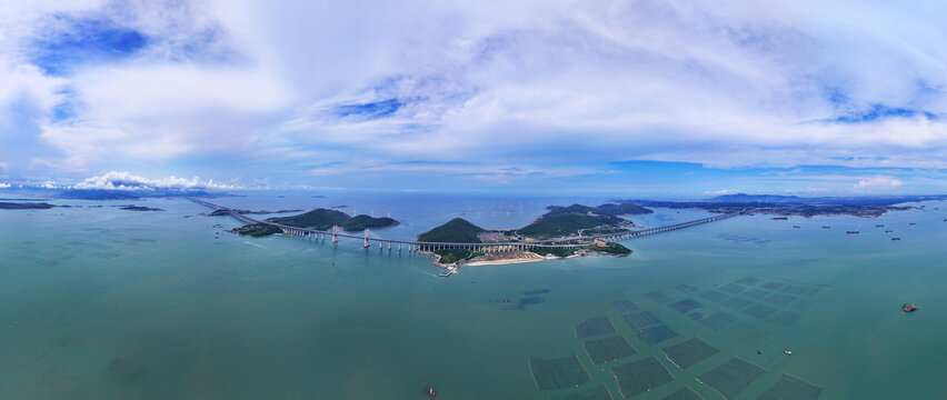 平潭海峡公铁大桥全景