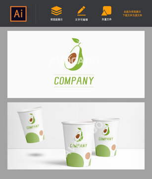 绿色健康牛油果logo