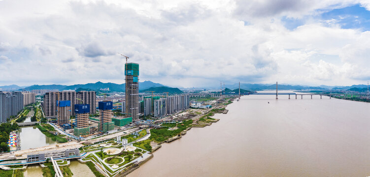 台州城市全景航拍