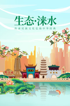 涞水县绿色生态城市宣传海报
