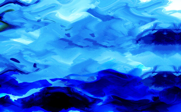 北欧蓝色山水