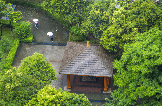 雨中凉亭