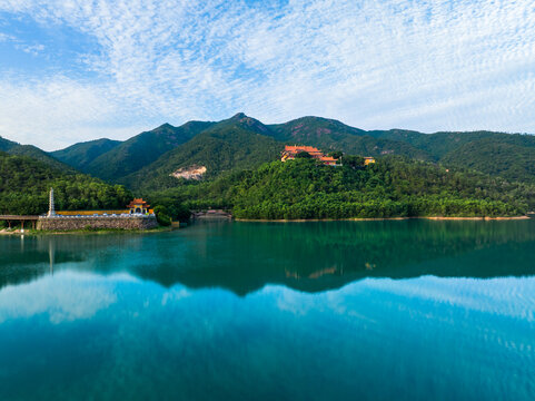 广东珠海斗门金台寺水库航拍