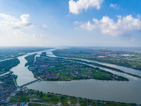 山河岛航拍全景